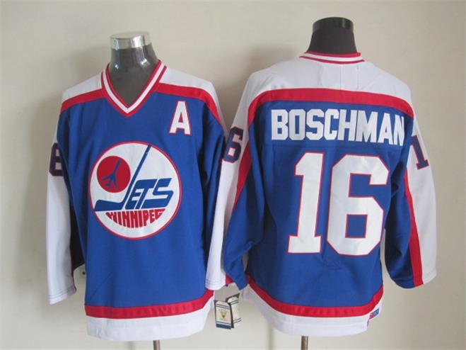 NHL Winnipeg Jets #16 Boschman Blue Jersey