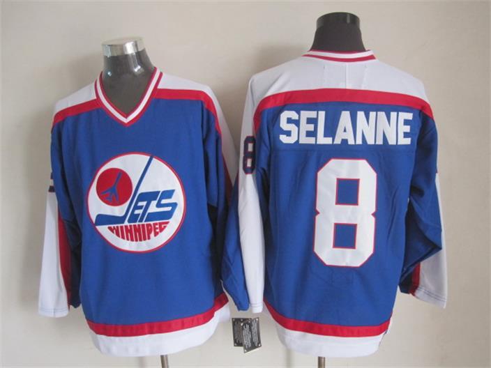 NHL Winnipeg Jets #8 Selanne Blue Jersey