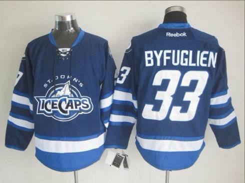 NHL St. Johns IceCaps #33 Byfuglien Blue Jersey