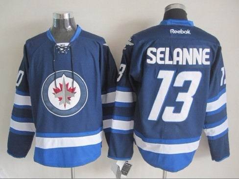 NHL Winnipeg Jets #13 Selanne Blue Color Jersey