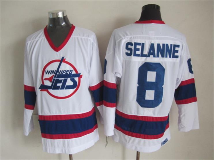 NHL Winnipeg Jets #8 Selanne White Jersey