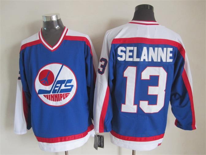 NHL Winnipeg Jets #13 Selanne Blue Jersey