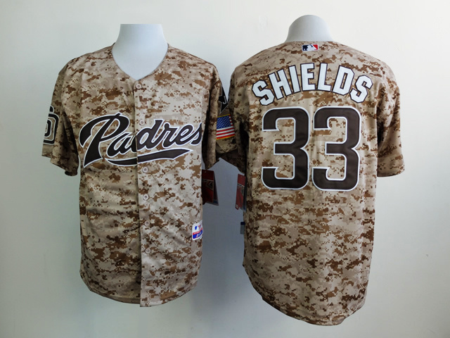 MLB San Diego Padres #33 Shields Camo 2015 Jersey