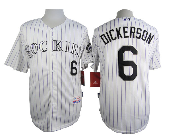 MLB Colorado Rockies #6 Dickerson White Pinstripe 2015 Jersey