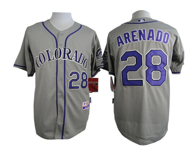 MLB Colorado Rockies #28 Arenado Grey 2015 Jersey