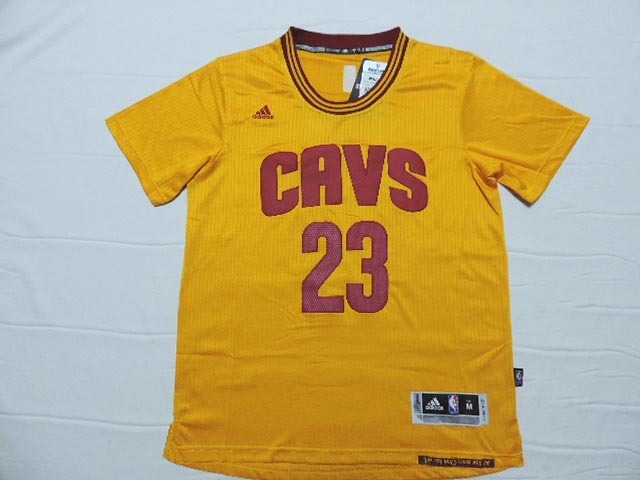 NBA Cleveland Cavaliers #23 James Yellow Short-Sleeve Jersey