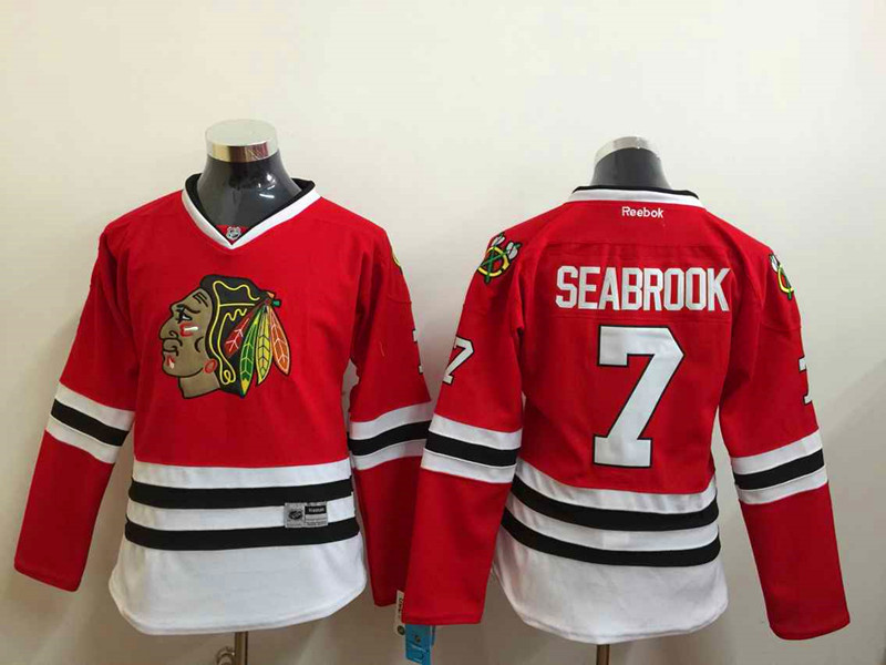 NHL Chicago Blackhawks #7 Seabrook Women Red Jersey