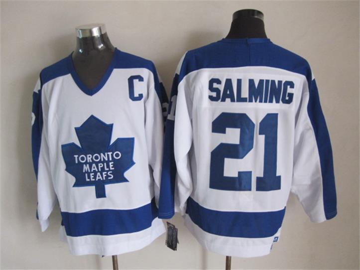 NHL Toronto Maple Leafs #21 Salming White Jersey