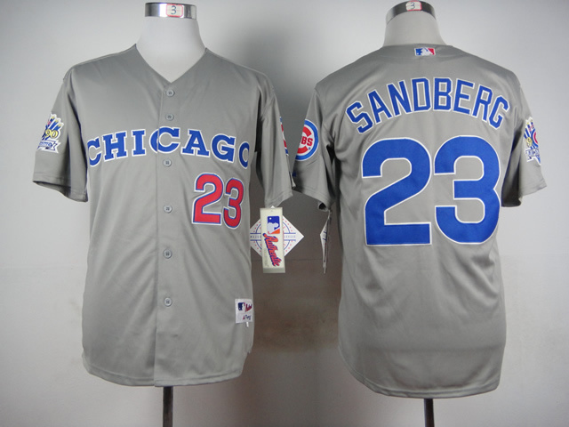 MLB Chicago Cubs #23 Sandberg Grey New Jersey