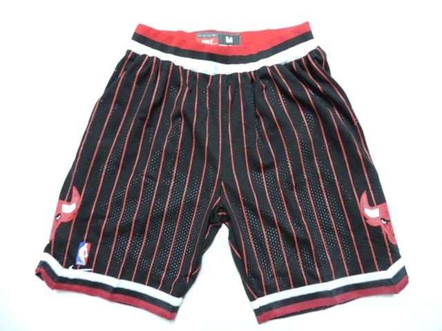 NBA Chicago Bulls Black Pinstripe Short