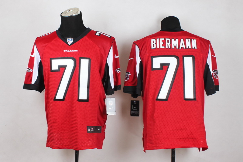 Nike Atlanta Falcons #71 Biermann Red Elite Jersey