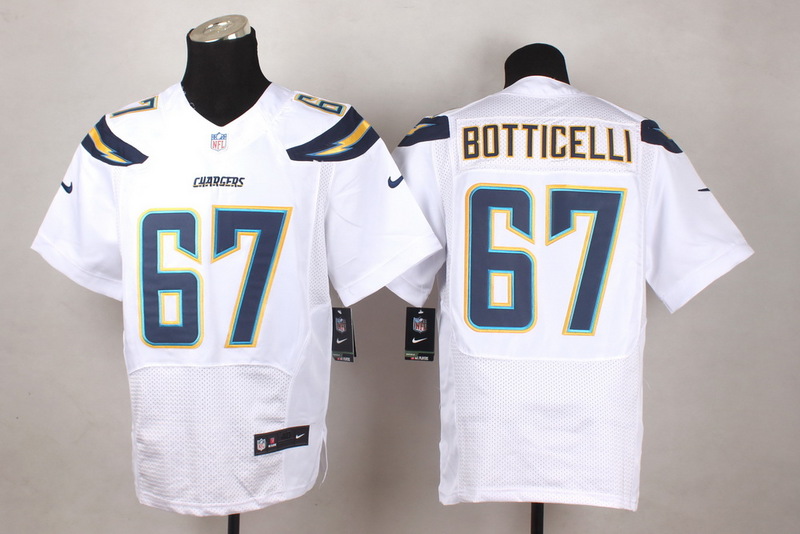 Nike San Diego Chargers #67 Botticelli White Elite Jersey