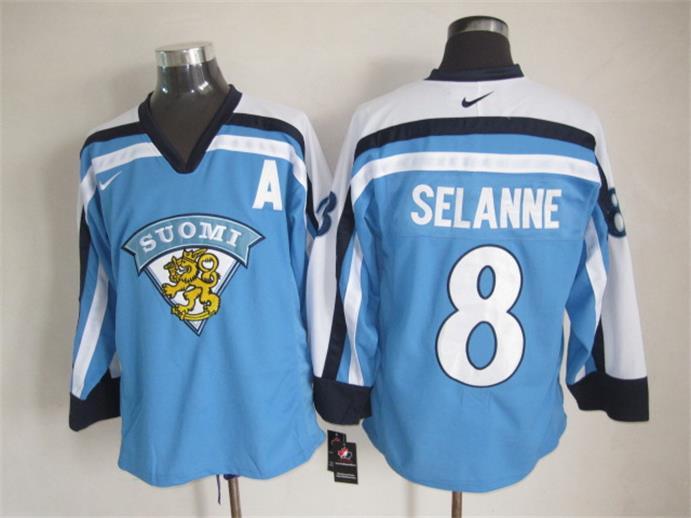 NHL Winnipeg Jets #8 Selanne L.Blue Jersey