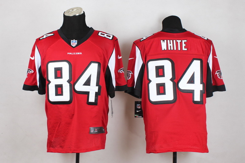 Nike Atlanta Falcons #84 White Red Elite Jersey