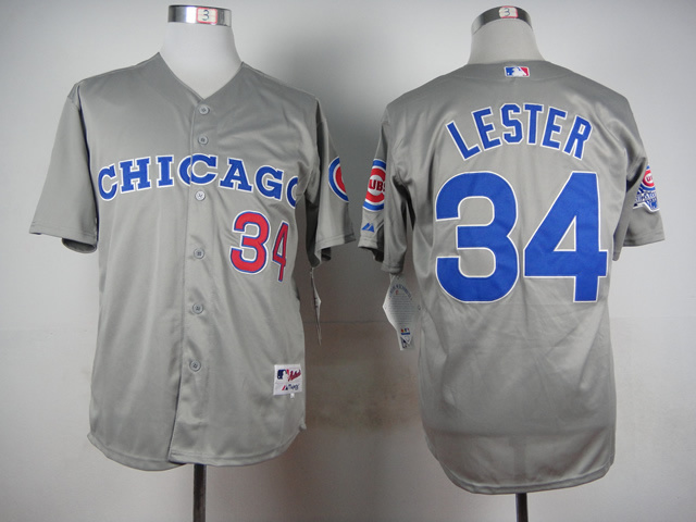 MLB Chicago Cubs #34 Lester Grey New Jersey