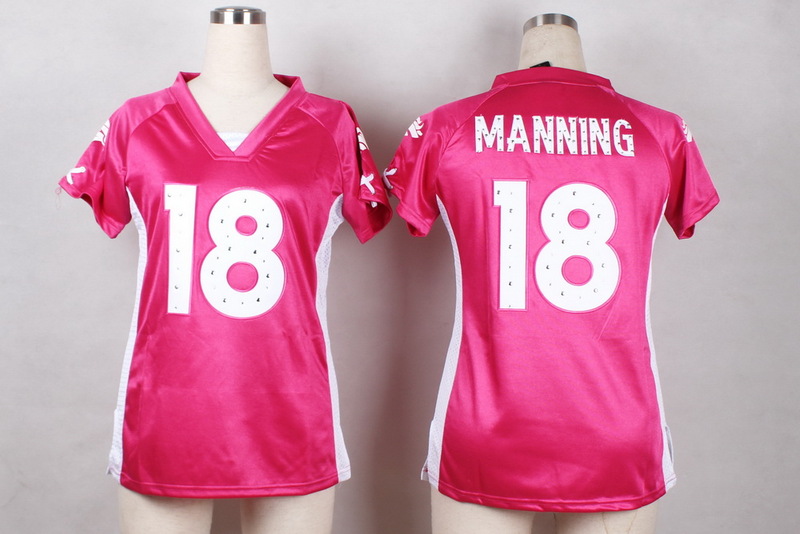 Nike Denver Broncos #18 Manning Pink Diamond Women Jersey