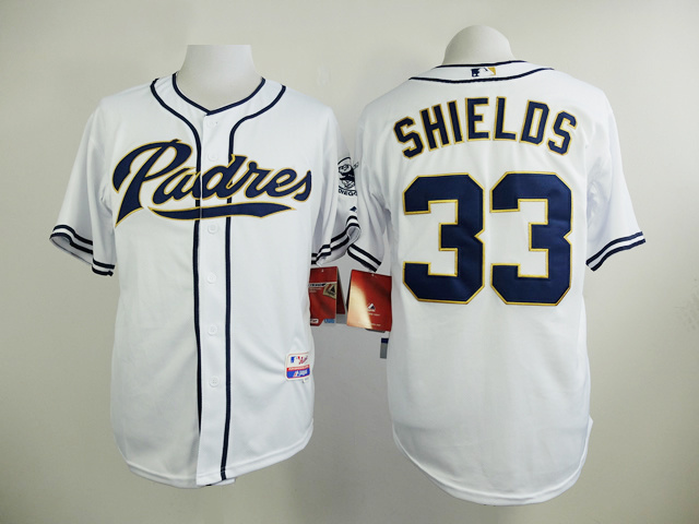 MLB San Diego Padres #33 Shields White 2015 Jersey