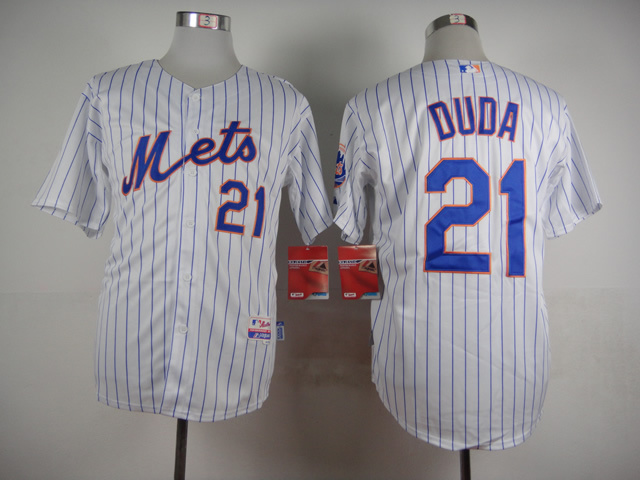 MLB New York Mets #21 Duda White Pinstripe Jersey