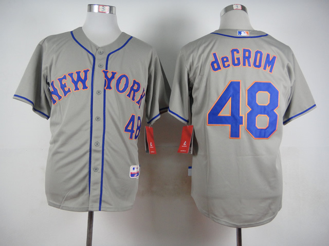 MLB New York Mets #48 deGrom Grey 2015 Jersey