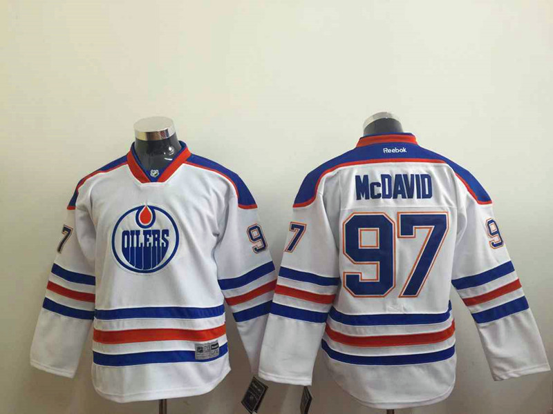 NHL Edmonton Oilers #97 McDavid White Youth Jersey