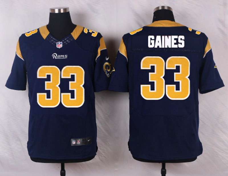 Nike St.Louis Rams #33 Gaines Blue Elite Jersey