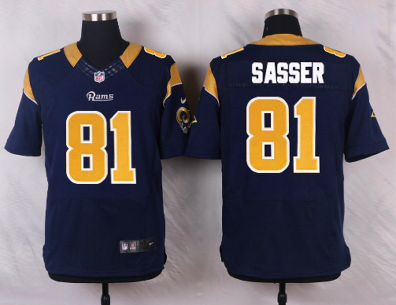 Nike St.Louis Rams #81 Sasser Blue Elite Jersey