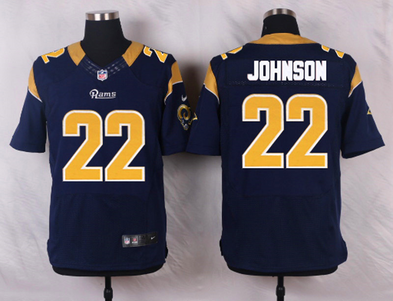 Nike St.Louis Rams #22 Johnson Blue Elite Jersey