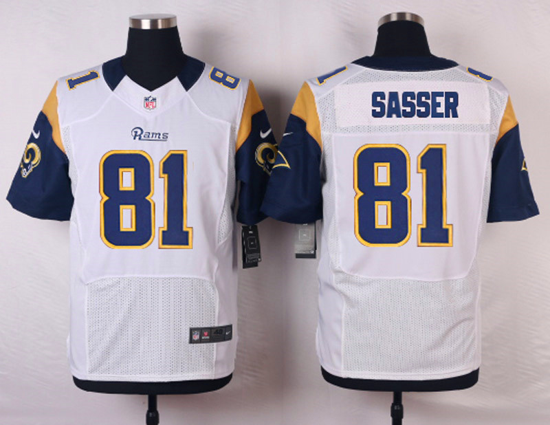 Nike St.Louis Rams #81 Sasser White Elite Jersey