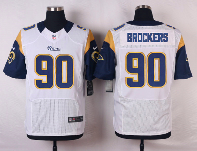 Nike St. Louis Rams #90 Brockers White Elite NFL Jersey 