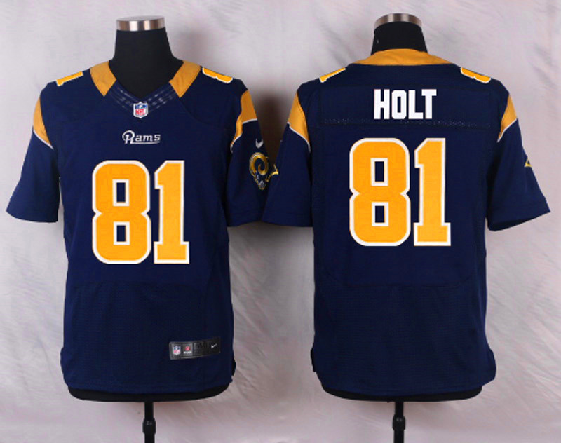 Nike St.Louis Rams #81 Holt Blue Elite Jersey
