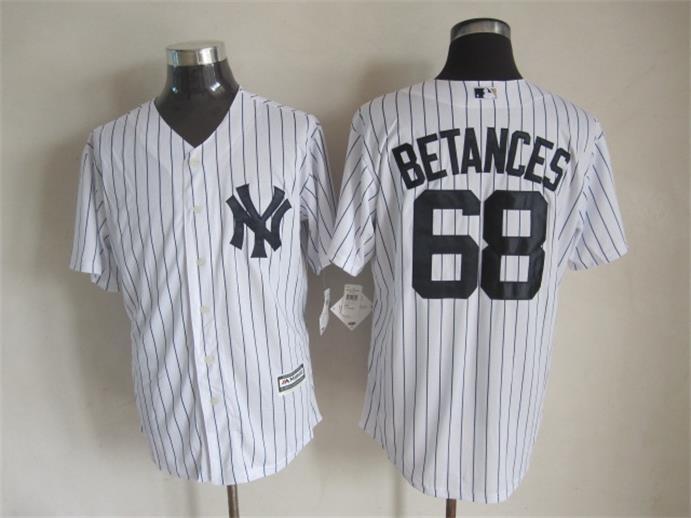 MLB New York Yankees #68 Betances White Pinstripe Jersey