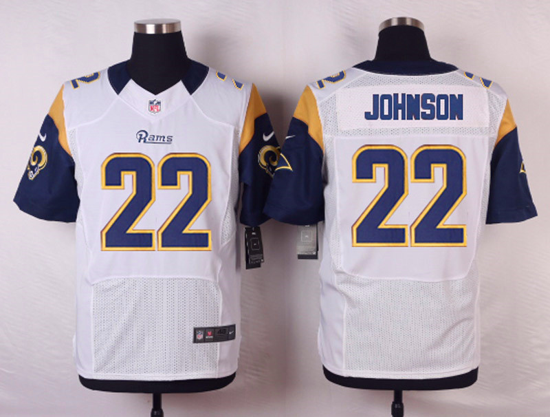 Nike St.Louis Rams #22 Johnson White Elite Jersey