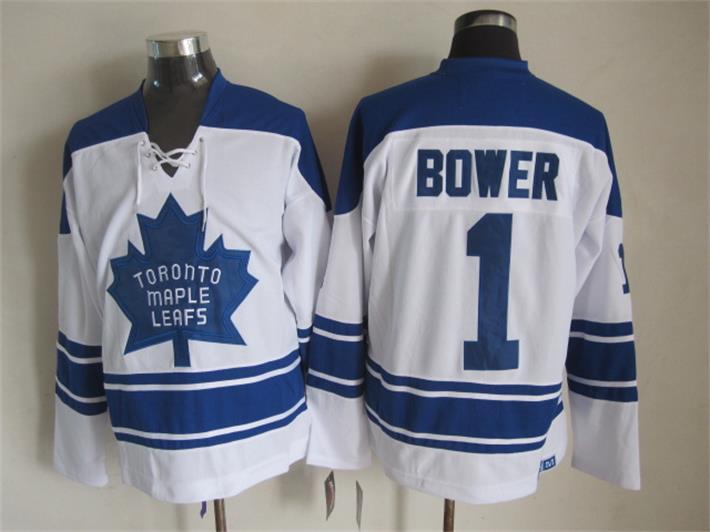 NHL Toronto Maple Leafs #1 Bower White Jersey