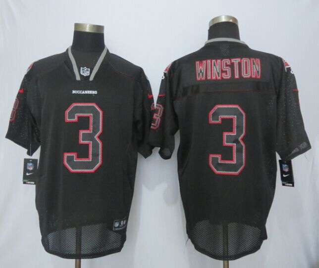 New Nike Tampa Bay Buccaneers 3 Winston Lights Out Black Elite Jerseys