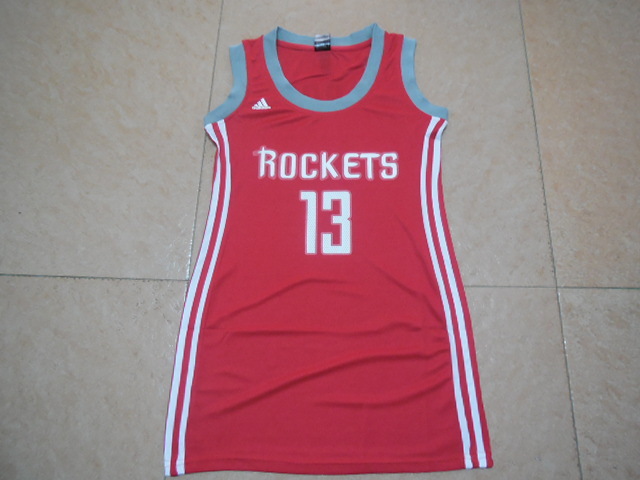 NBA Houston Rockets #13 Harden Red Women Jersey Dress