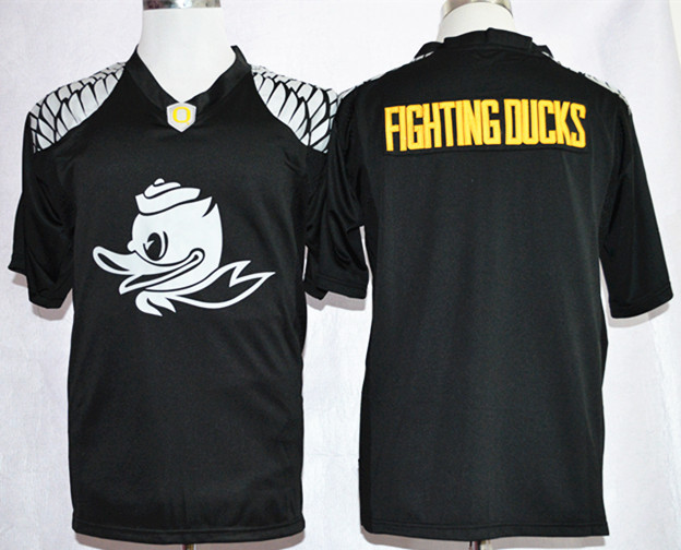 NCAA Oregon Duck Fighting Ducks College Football Black Fashion Jersey