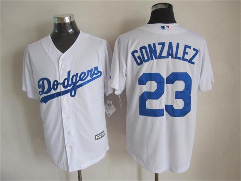 MLB Los Angeles Dodgers #23 Gonzalez White New Jersey