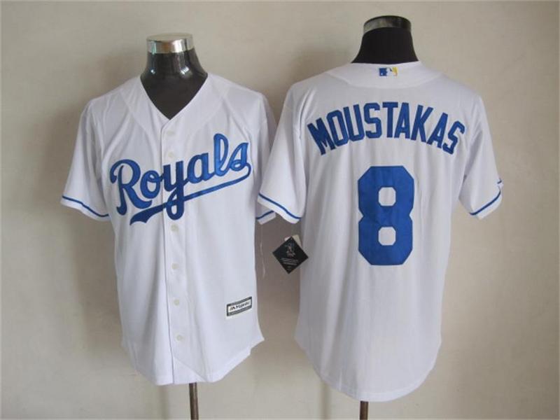 MLB Kansas City Royals #8 Moustakas White New Jersey