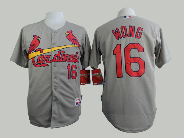 MLB St.Louis Cardinals #16 Wong Grey Jersey