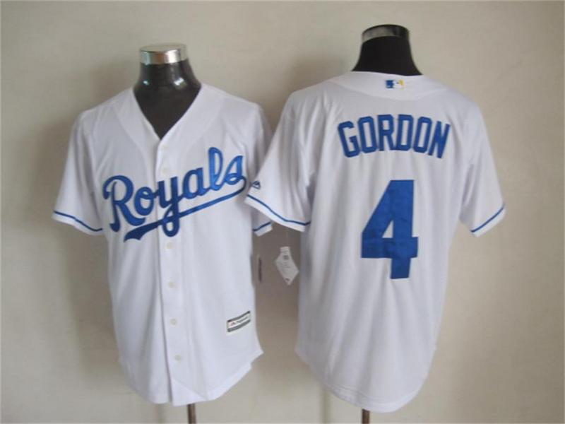 MLB Kansas City Royals #4 Gordon White New Jersey