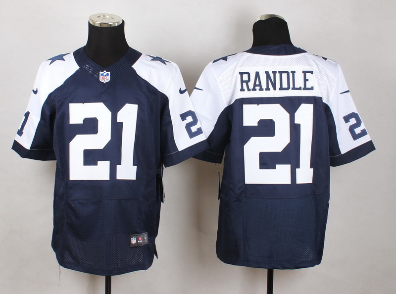 Nike Dallas Cowboys #21 Randle Blue Thanksgiving Elite Jersey