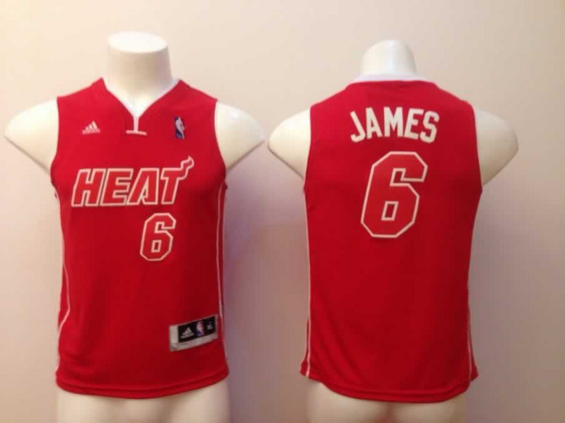 NBA Miami Heat #6 James Red Youth Jersey