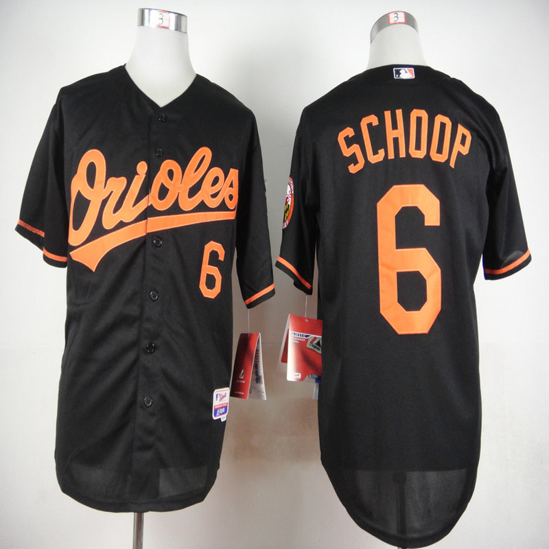 MLB Baltimore Orioles #6 Schoop Black Jersey