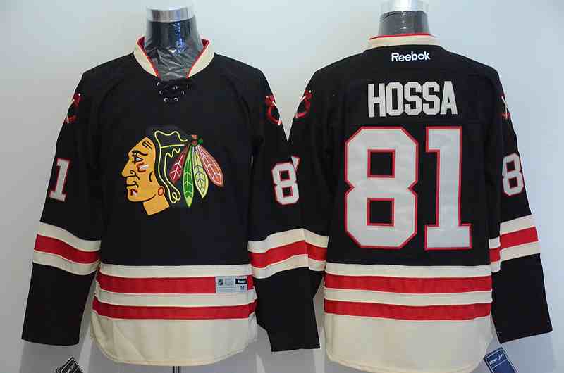 NHL Chicago Blackhawks #81 Hossa Black Jersey