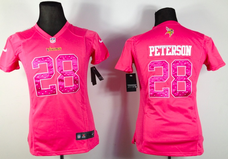 Women Nike Minnesota Vikings #28 Peterson Pink Diamond Jersey