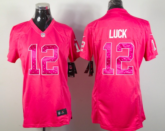 Women Nike Indianapolis Colts #12 Luck Pink Diamond Jersey