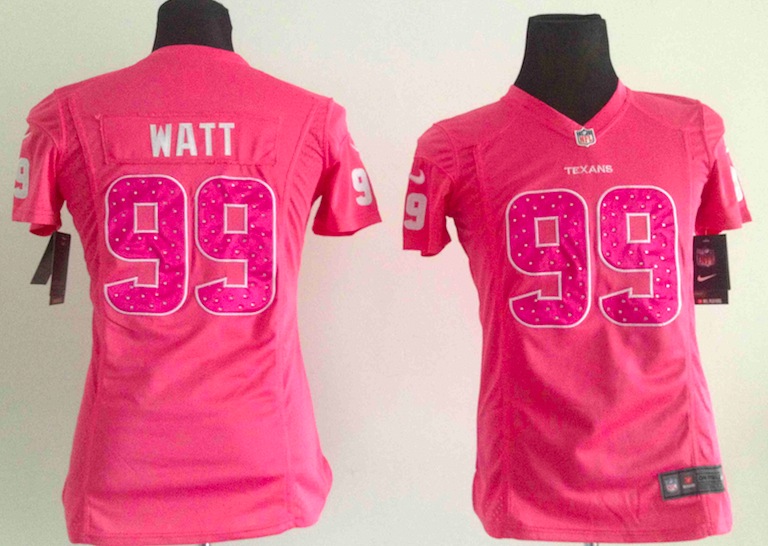 Women Nike Houston Texans #99 Watt Pink Diamond Jersey