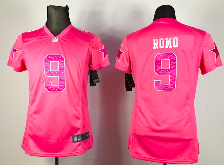 Women Nike Dallas Cowboys #9 Romo Pink Diamond Jersey