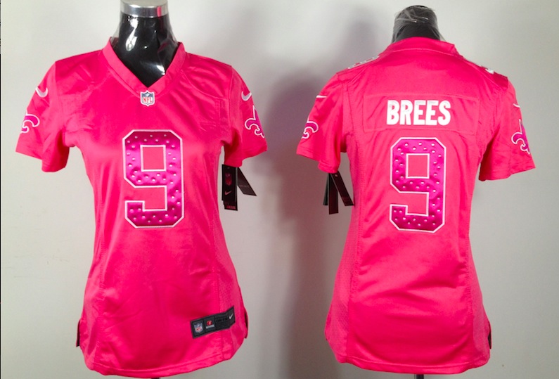 Women Nike New Orleans Saints #9 Brees Pink Diamond Jersey