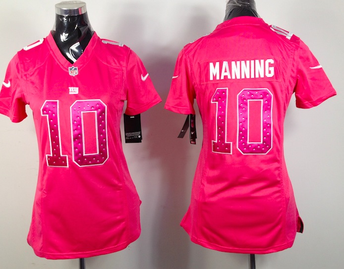 Women Nike New York Giants #10 Manning Pink Diamond Jersey